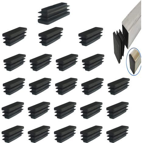 40x15mm Rectangular Flap End Cap for Furniture Chair Leg Foot Cover Cap Tubes Inserts End Cap 24 Pieces