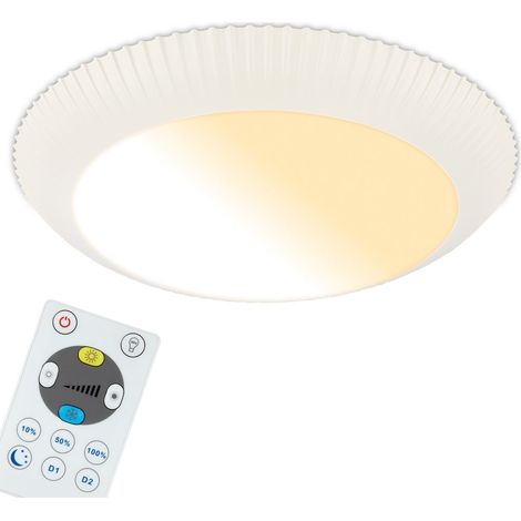 Briloner CCT LED Deckenlampe Rund Ø46x6 cm 18W 2800lm 2000K-4000K Warmweiß bis Neutralweiß Dimmbar Altweiß - Deckenleuchte Wohnzimmer Schlafzimmer Flur Küche (1/5)