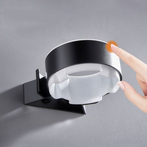 Support pour sèche-cheveux en aluminium sans trous, accessoire de rangement léger (9482BS, noir mat) (1/5)