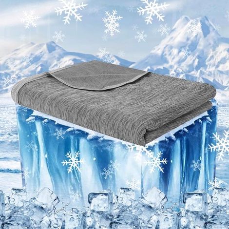 Couverture rafraîchissante 150 x 200 cm - Couverture rafraîchissante - Couverture d'été fine en coton - Couverture rafraîchissante - Très absorbante et fraîche - Auto-rafraîchissante - Couverture d'ét (1/5)