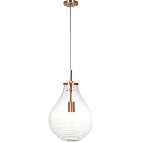 Lampada a sospensione Tamo in vetro e rame (1/3)