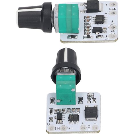 2er-Pack stufenloser LED-Dimmer, DC 6–24 V Konstantspannungsreglermodul, stufenlos einstellbarer Dimmerschalter (1/5)