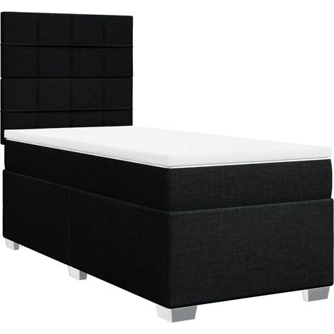 Maison Exclusive - Giroletto a Molle con Materasso Nero 100x200 cm in Tessuto (1/5)