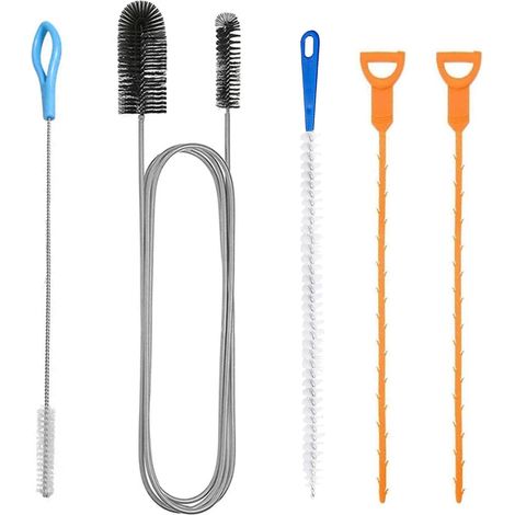 5-teiliges Duschabfluss-Entstopfungs- und Reinigungswerkzeug-Set, multifunktionales Waschbecken-Entstopfungswerkzeug, Sanitär-Entstopfungswerkzeug für Badezimmer, Dusche, Küche