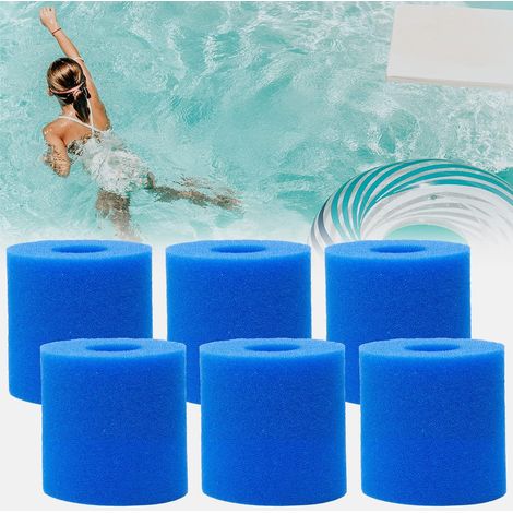 Cartouches filtrantes, filtre éponge, filtre de piscine, éponge filtrante, mousse, lavable, réutilisable, cartouche éponge en mousse, éponge pour filtre de piscine (6 pièces)