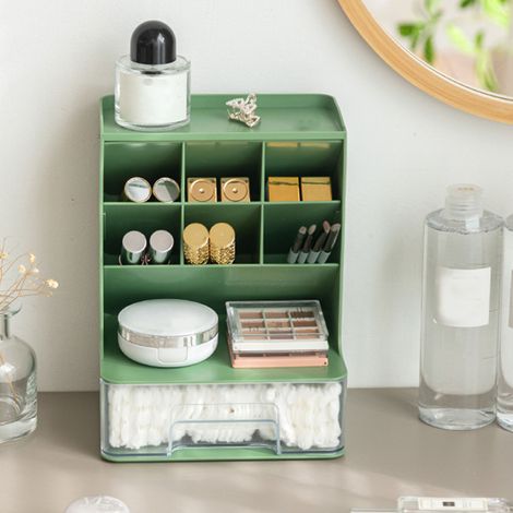 Tiroir à compartiments multiples style Instagram avec inserts inclinés, organiseur de bureau, boîte de rangement de bureau, porte-papeterie pour étudiants et enfants, tiroir transparent. (1/5)