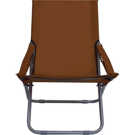 Lot de 2 Chaise de jardin,Chaises pliables de plage Tissu Marron CFW9675567 (1/5)