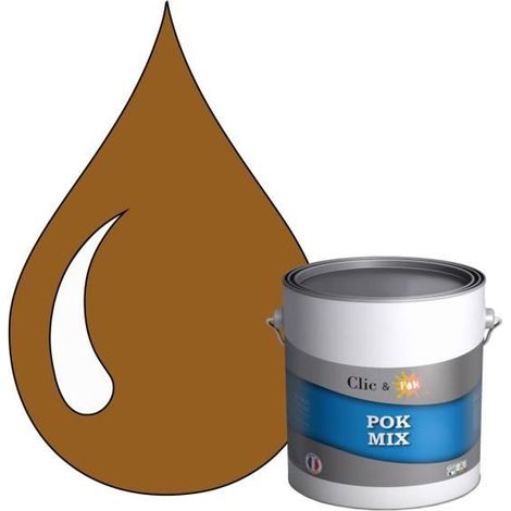 Peinture d'Accroche et Finition 2 en 1 - POK - Marron - Satiné - 3L - RAL 8001 (1/4)