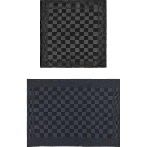 Ensemble de serviettes 20 pcs noir et gris coton (1/5)