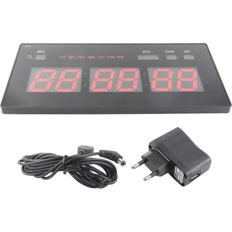 Horloge Murale LED Numérique avec Calendrier Électronique et Fonction Lumineuse pour Salon, Chambre, Bureau – Modèle 110 (1/5)