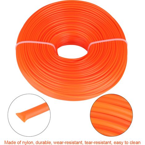 Fil nylon 3mm pour débroussailleuse thermique, fil rond résistant, coupe-bordures, 120 mètres, corde de coupe universelle (1/3)