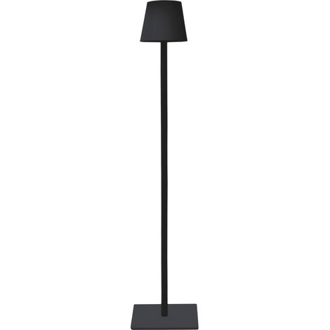 LED Akku Metall Stehlampe schwarz USB aufladbar - 123 x 16 cm - Wohnzimmer Standleuchte dimmbar mit Touch Steuerung kabellos - Deko Leuchte kalt und warm weiß