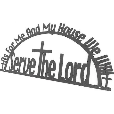 Ensemble de 5 décorations murales inspirantes, panneaux muraux en fer noir avec versets bibliques pour la décoration intérieure et extérieure. (1/5)