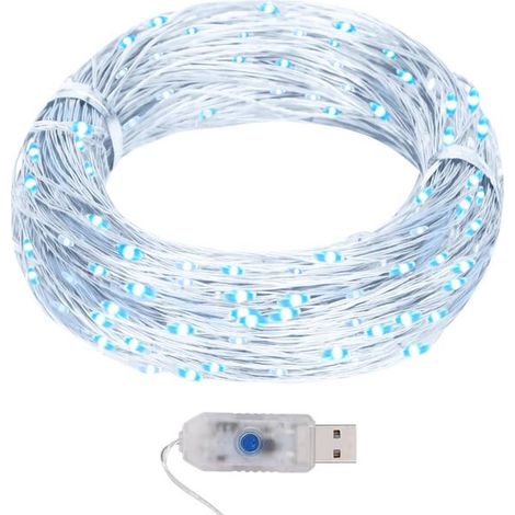 Guirlande lumineuse de 40 mètres composée de 400 mini-LED blanc froid avec 8 fonctions (1/5)