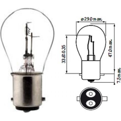 Ampoule RSM BAX15d 6V 15/15W Neuf pour moto auto cyclo ancien (1/3)