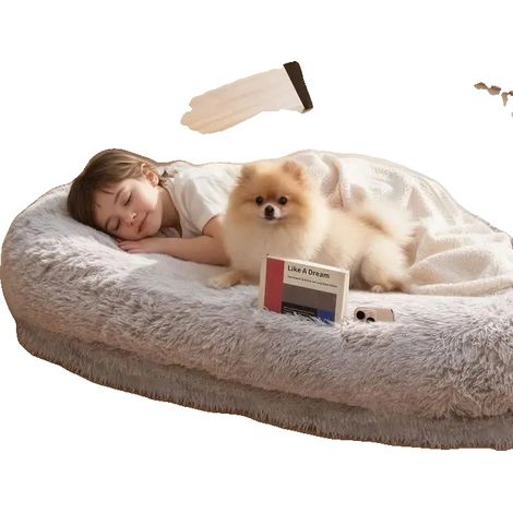 Cama para perros, 132 x 86 x 24 cm, espuma viscoelástica ortopédica, lavable a máquina, bolsillo lateral, asa. (1/5)