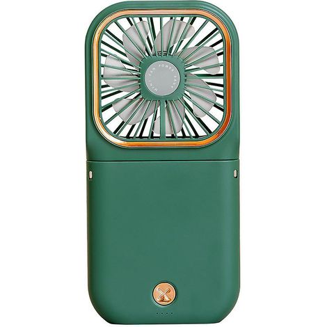 ventilateur Usb Vert 1pc Mini Ventilateur Main Silencieux Pendant, Rechargeable Par Usb, 5000mah, Avec 3 Vitesses, Ventilateur Portable Pliable, (1/4)