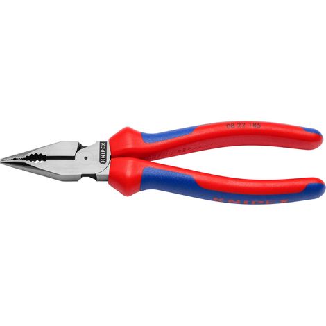 Draper 13179 KNIPEX 08 22 185 SB Needle-Nose Combination Pliers with multi-component grips black atramentized, 185mm