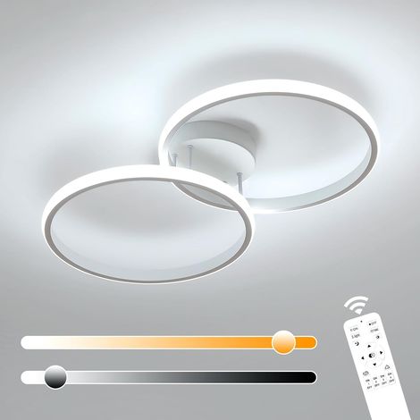 COMELY Plafonnier LED Dimmable, 39W 4275LM Luminaire Plafonnier LED Chambre Moderne avec Télécommande 3000K-6500K, Lampe de Plafond en Acrylique pour Chambre Cuisine Salon, Blanc[Classe énergétique E] (1/5)