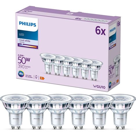 Philips LED GU10 Spotlampe 50 W Nicht dimmbar Kaltweißes Licht - 6 Stück (1/5)