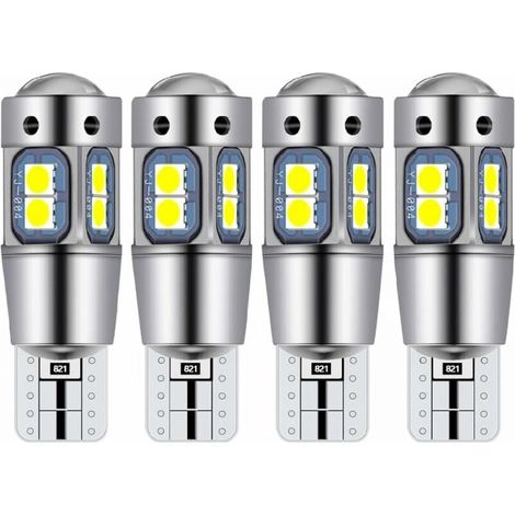 Ampoule LED automobile, lot de 4 unités, réf. T10/W5W, pour l'éclairage et le remplacement dans les véhicules.-AquaForge (1/5)
