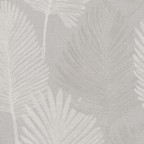 Nature wallpaper wall Profhome 786732 hot embossed non-woven wallpaper textured with floral ornaments and metallic highlights grey silver platinum 5,33 m2