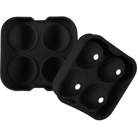 Moule à Glaçons en Silicone "4 Boules" 12cm Noir (1/5)