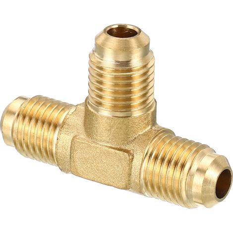 Laiton Tuyau Raccord 1/4"x1/4"x1/4" Flare Té Tube Raccord (1/5)