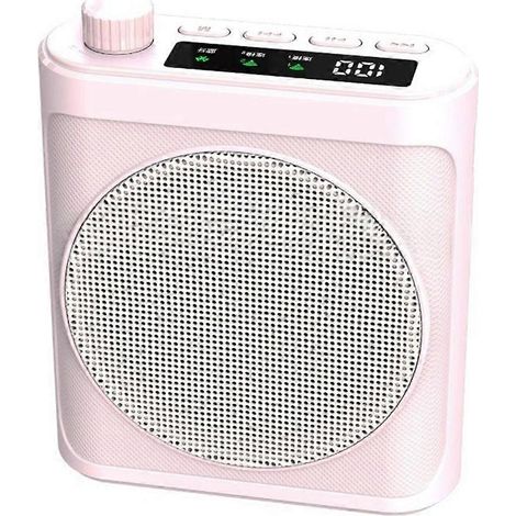 Mini-Funkmegafon mit Ansteckmikrofon und Bluetooth-Sprachverstärker für Lehrer, Betreuer und Trainer (rosa) (1/5)