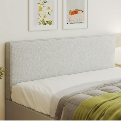 Tête de lit murale 160x10x60 cm en tissu, ivoire, rembourrée pour chambre, gain de place – MEUBLIV (1/5)