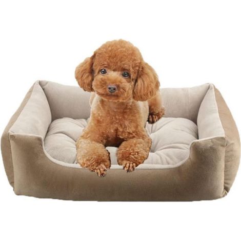 Hundebett mit abnehmbarem Bezug, waschbar, rutschfest, Khaki, 4XL