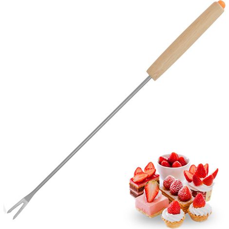 Ensemble de 6 fourchettes à fondue au fromage suisse à manche en chêne, fourchettes à fondue au chocolat et au fromage (1/5)