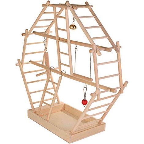Spazio gioco in legno, 44x44x16cm per Uccelli