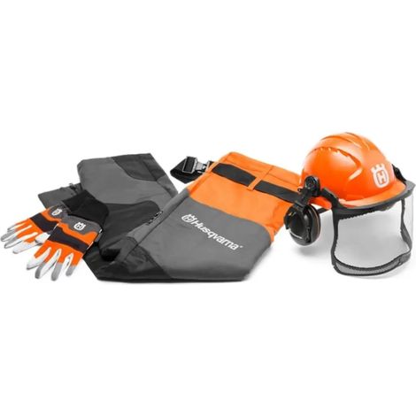 Kit protettivo antitaglio HUSQVARNA include guanti elmetto forestale e gambali (1/2)