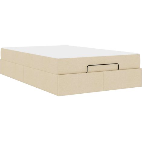 Maison Exclusive - Estructura de cama con colchón 2 uds. Crema te (1/5)