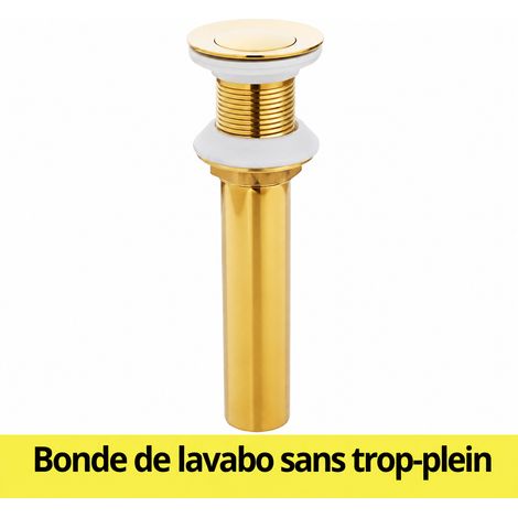 Bonde de lavabo en cuivre modèle 031 petit bouchon pop-up doré sans trop-plein 20 × 6 × 6 cm 400 g – Livraison gratuite (1/4)