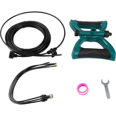 Brumisateur sur pied pour extérieur, système de brumisation rafraîchissant, angle flexible et réglable, anti-fuite, portable, avec tuyau d'extension de 10 m pour jardin (filetage US). (1/5)