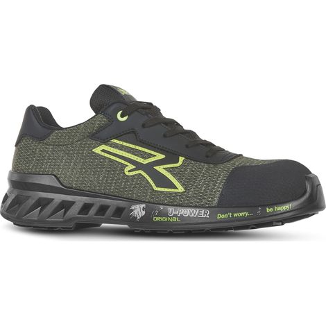 U-Power SCARPE ANTINFORTUNISTICA BASSE S1P SRC ESD REDLEVE ROBIN Col. Nero/Verde Mis. 43