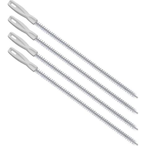 Abflussreinigungsbürste - Haarfänger - Küche/Bad - Nylonborsten - 4er-Pack (Weiß, 45 cm) (1/5)