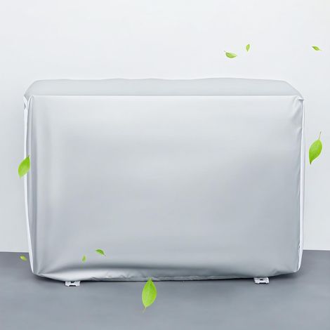 Housse Protection Climatiseur Extérieur - 1 Pièce - Polyester Argenté - Imperméable Anti-UV - Pour Unité 2P - 86x32x56 cm (1/5)