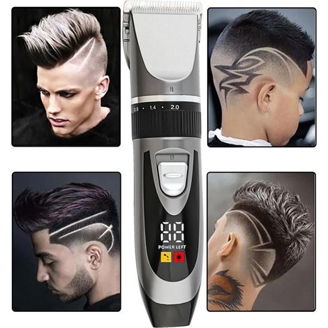 Tondeuse à Cheveux sans Fil pour Homme - Rechargeable USB - Lames Acier Inoxydable - 4 Peignes Guides (3-12mm) - Étanche IPX - Idéal Barbe et Corps
