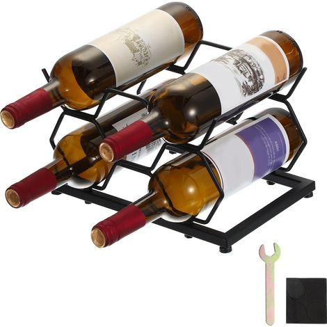5 Bottles 11"x7"x6.7" Wine Rack Black (1/5)