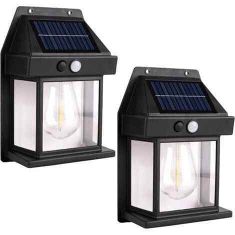 2-pack Outdoor Solar Wall Lights with Motion Sensor, 3 Lighting Modes, Waterproof for Garden, Courtyard, Patio, Fence, Decorative Outdoor Use (1/4)