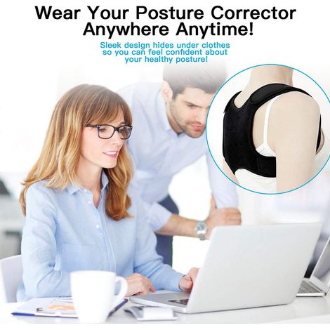 1 Correcteur de posture, bretelles ajustables 63,5-109 cm, soutien dos épaules clavicule, homme femme (1/5)