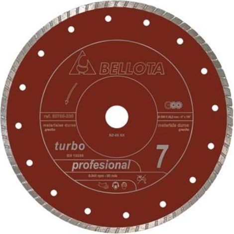 Disco de corte BELLOTA 50705-115x22.2x7.0mm Laser Pro7 Granito Turbo (1/2)