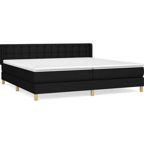 Maison Exclusive - Cama box spring con colchón tela negro 180x200 (1/5)