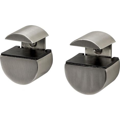 DURALINE - 2 PEZZI - COPPIA DI REGGIMENSOLE A CLIPS SUPREME MINI-CIRCLE - IN NICKEL SPAZZOLATO