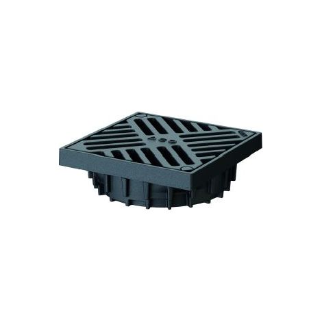 Aufsatzrahmen Passavant Spin mit Rost,Kl. M,DN 125 - DN 150, 200 x 200 mm