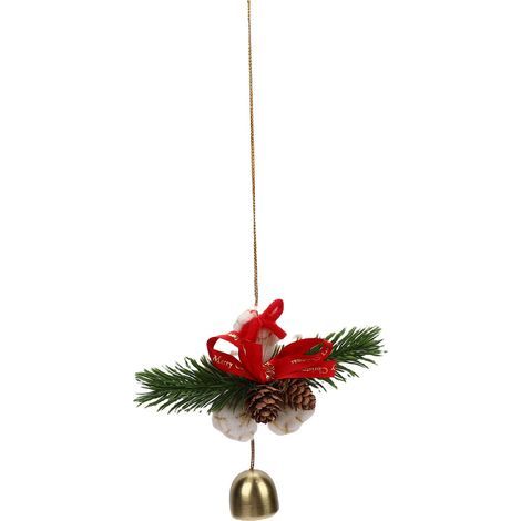 Weihnachtskranz mit Glöckchenanhänger, hängender Baumschmuck, Mini-DIY-Fensterdekoration, Schneeflocke für drinnen und draußen (1/5)