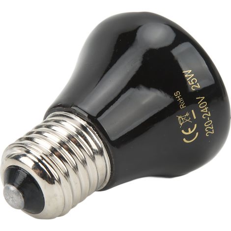 Keramik-Wärmelampe für Reptilien, Mini-Infrarot-Wärmelampe für Amphibien (Eidechsen, Reptilien), 220–240 V, 25 W, schwarz (1/5)